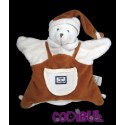 DOUDOU ET COMPAGNIE marionnette ours marron beige poche