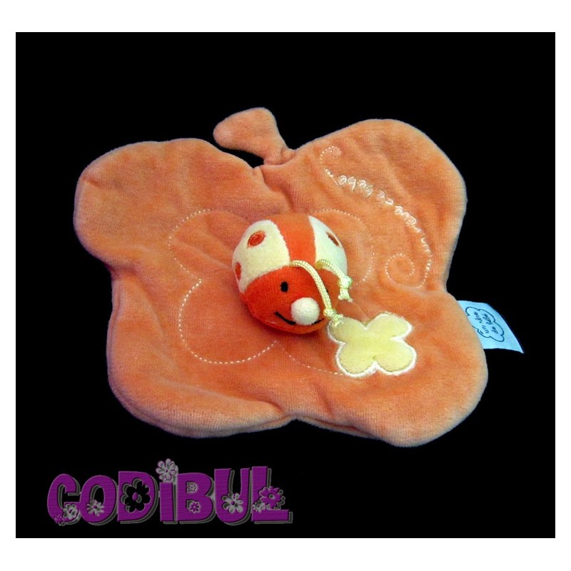 CMP UN REVE DE BEBE doudou plat coccinelle sur pomme orange