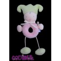 COROLLE Doudou lutin rose vert hochet