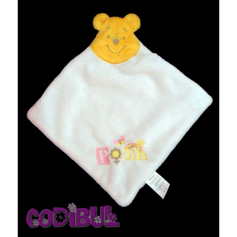 DISNEY Doudou plat winnie the pooh blanc