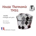 TM31 Housse de protection pour Robot Thermomix "Losanges noir gris"