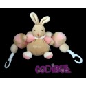 KALOO jouet hochet lapin beige et rose poussette