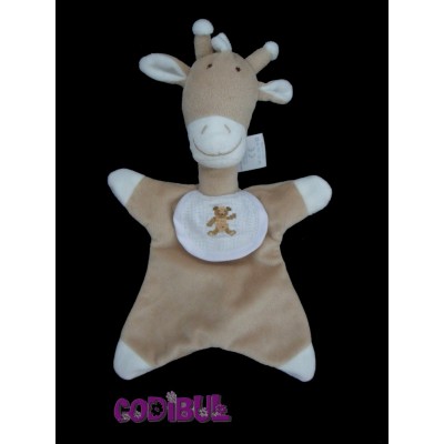 DMC * Doudou girafe beige + bavoir *