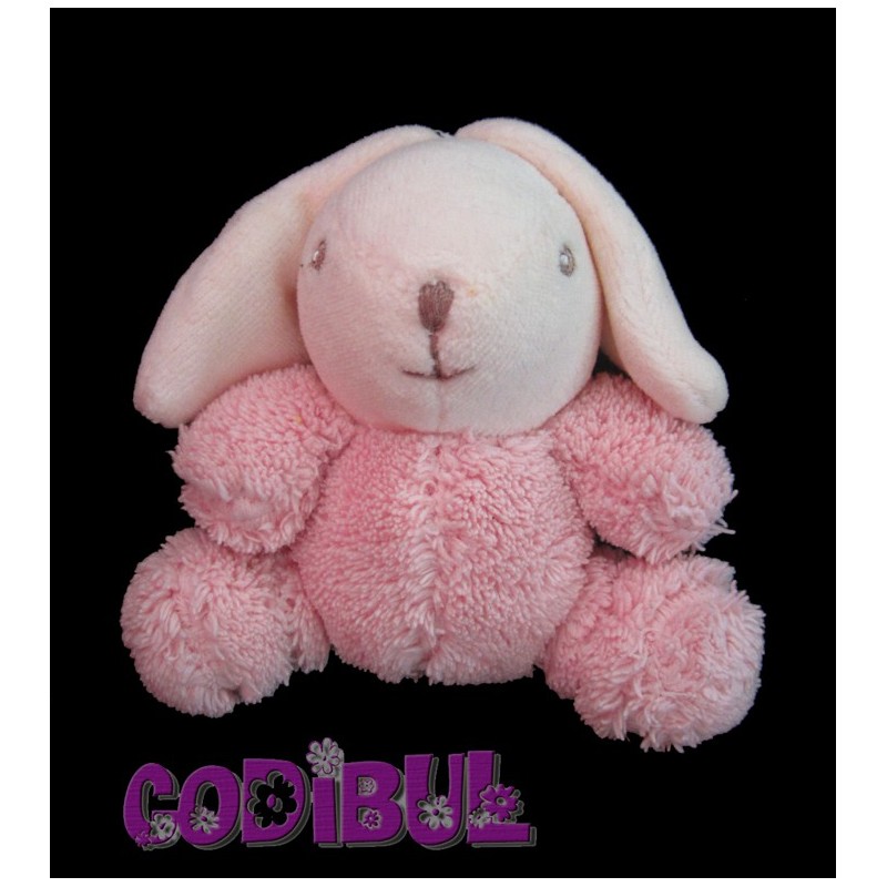 KALOO mini Doudou lapin plume rose