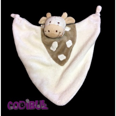 GERCA doudou plat vache beige marron foulard pouet