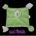 ALPHANOVA BEBE doudou plat ours vert blanc