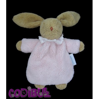 TROUSSELIER doudou lapin nid d'ange rose hochet