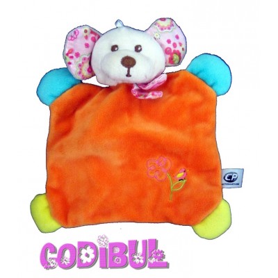 CP INTERNATIONAL doudou souris orange fleur