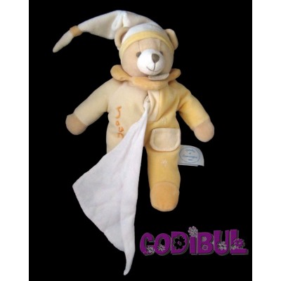 DOUDOU ET COMPAGNIE OURS JAUNE MOUCHOIR