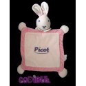 PICOT doudou plat lapin rose