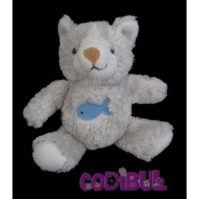 GIPSY doudou chat renard gris poisson