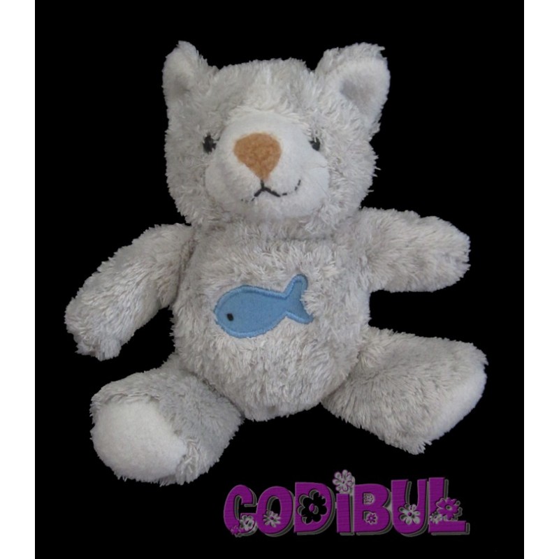 GIPSY doudou chat renard gris poisson