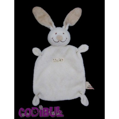 NICOTOY doudou plat lapin beige