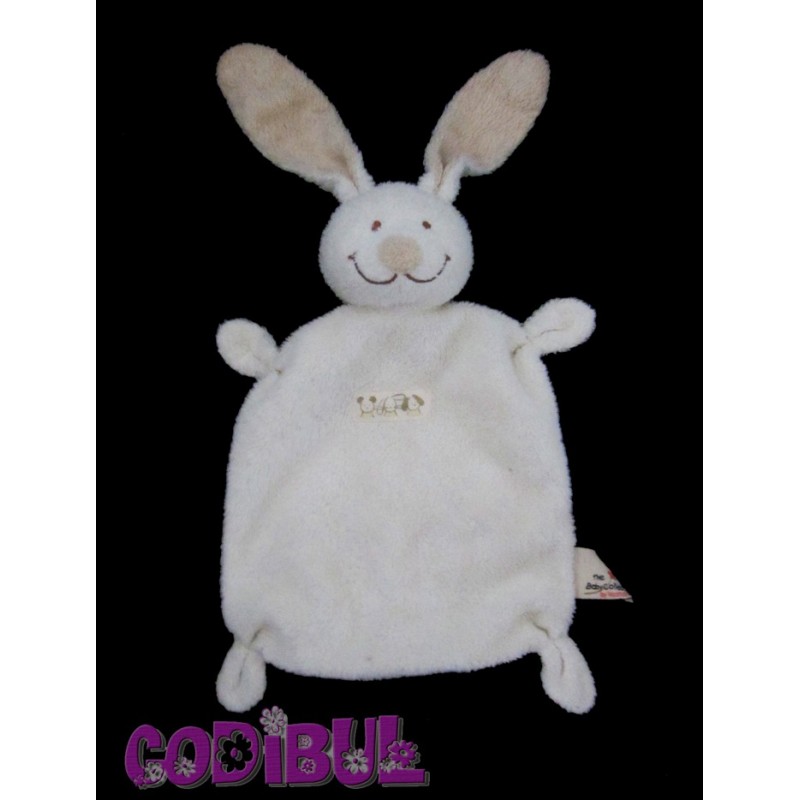 Doudou plat Lapin Beige écru écharpe NICOTOY