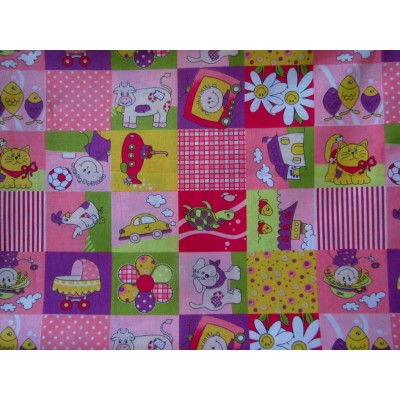 COUPON DE TISSU coton * JEUX ENFANTS * 143 x 147 cm