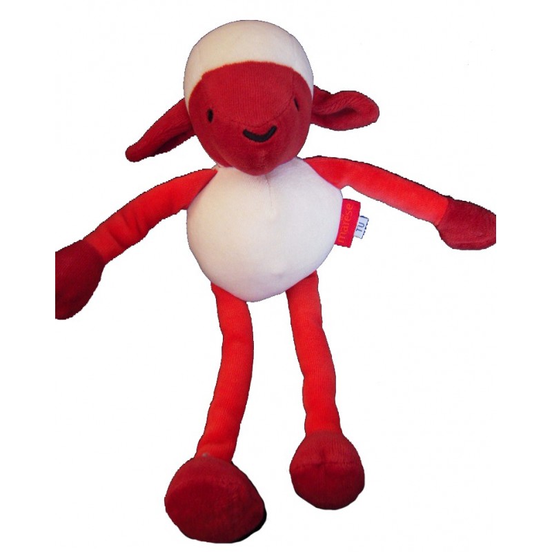 doudou MOUTON rouge beige MARESE