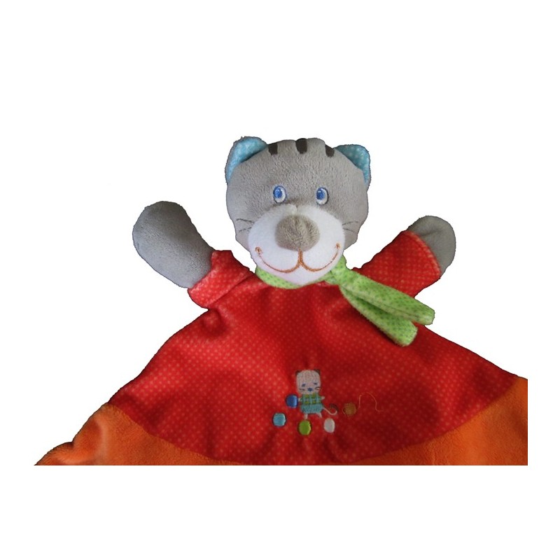 Doudou musical Chien gris bleu vert pois Jongleur MOTS D'ENFANTS