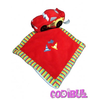 NICOTOY DISNEY doudou voiture rouge cars flash mcqueen mouchoir