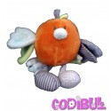 NOUKIE'S doudou peluchette oiseau Robin orange