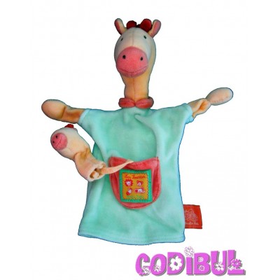 MOULIN ROTY doudou marionnette girafe "les loustics"