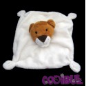 FORCES VIVES doudou plat blanc tête de lion