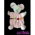 NICOTOY DOUDOU PLAT Souris rose oiseau vert