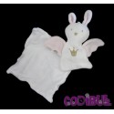 BERLINGOT doudou lapin blanc rose mouchoir couronne
