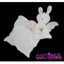 Berlingot doudou lapin blanc rose mouchoir