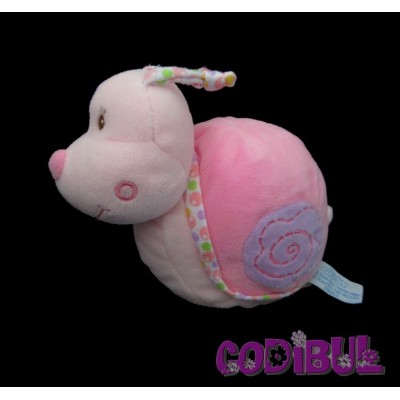 GIPSY Doudou escargot rose grelot