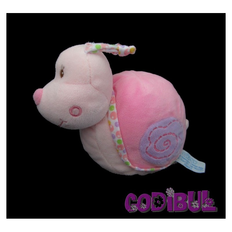 GIPSY Doudou escargot rose grelot