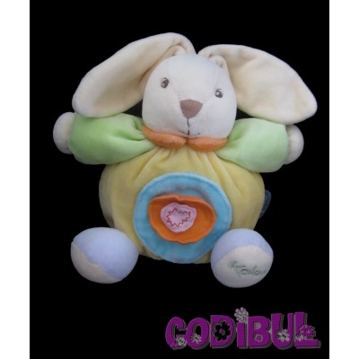 KALOO Doudou lapin boule plume rose 30 cm