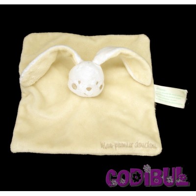 KIMBALOO la halle Doudou plat lapin jaune mon premier doudou