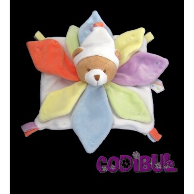 DOUDOU ET COMPAGNIE doudou ours pétale nuage de couleurs