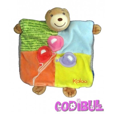 KALOO doudou marionnette ours patchwork ballons