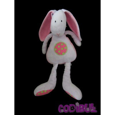 JELLYCAT doudou lapin rose vert pois