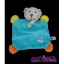 CP INTERNATIONAL doudou ours bleu fleurs bateau