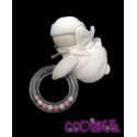 COROLLE doudou lutin blanc rose petit ange hochet