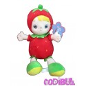 AURORA BABY doudou poupée fille fraise rouge vert