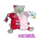 Doudou et compagnie marionnette chat énola rose étiquettes