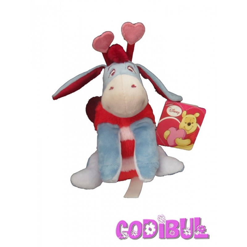 DISNEY Doudou Bourriquet abeille rouge bordeaux coeur