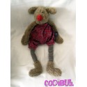 MOULIN ROTY doudou souris marron short rouge