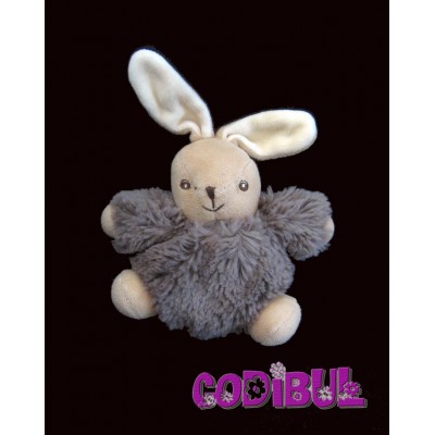 KALOO Doudou lapin marron fourrure fur