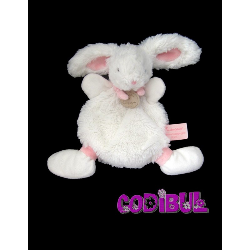 DOUDOU ET COMPAGNIE Doudou Lapin Bonbon blanc Rose