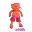 CREDIT AGRICOLE Doudou chat rouge orange pirate 35 cm