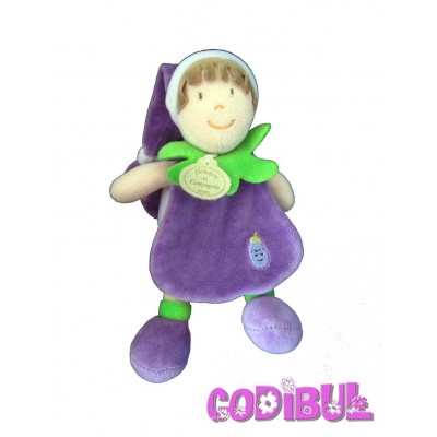 DOUDOU ET COMPAGNIE Doudou poupée lutin aubergine