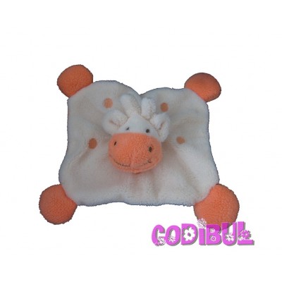 BABOU doudou plat girafe orange saumon