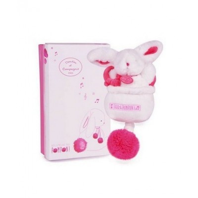 Peluche Lapin Pompon : Lapin Fraise 35 cm Doudou Et Compagnie en