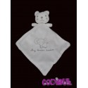 NICOTOY doudou plat ours blanc gris my tender doudou