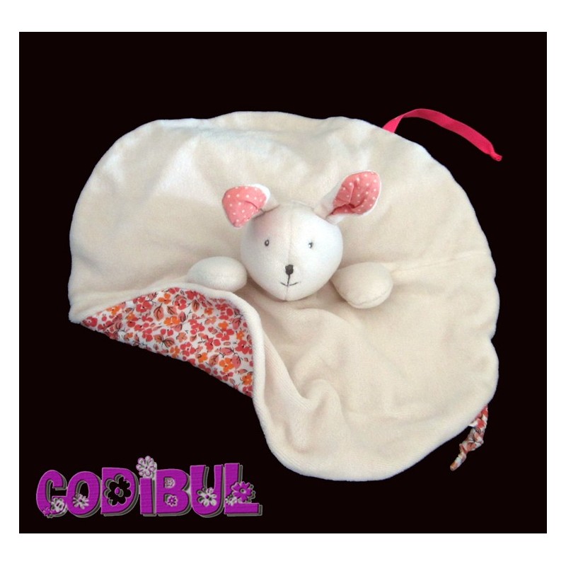 Doudou lapin rond Rose