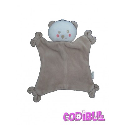 SIPLEC doudou plat ours beige cocard empreintes pattes